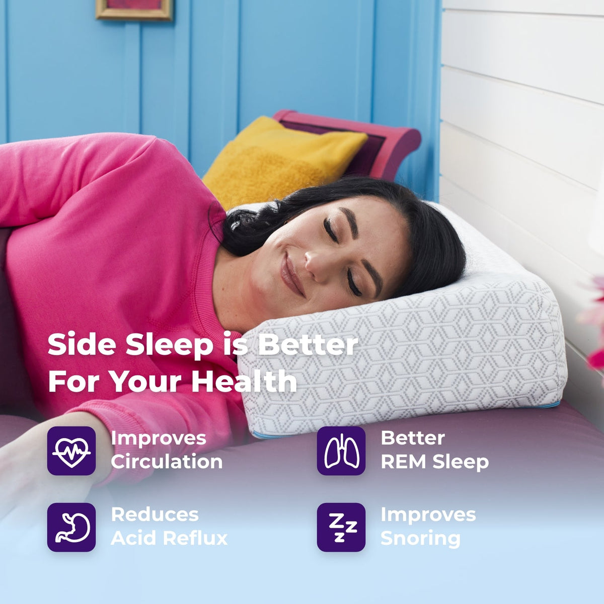 Nolune Deluxe Side Sleeper Pillow 6" – Queen & King Beds